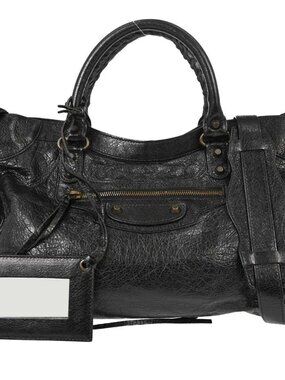 Balenciaga Black Goatskin City Medium 2way Handbag H/115748.1000 535269 168647